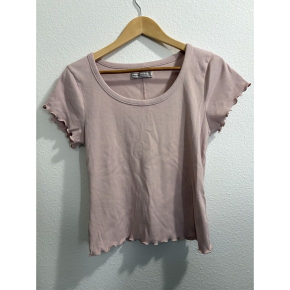 Abercrombie & Fitch Tops - Abercrombie & Fitch, Light Pink Waffle Knit Baby Doll Cropped Tee, Size XL